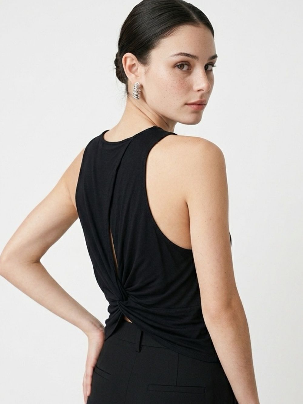 MOSSIMO | TARGET Black Casual Tie Back Tank Top Women’s Size X-Large